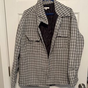 PacSun Men's Gray Plaid Shirt Jacket